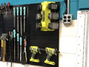 Tool Board with Drill and Charging Station